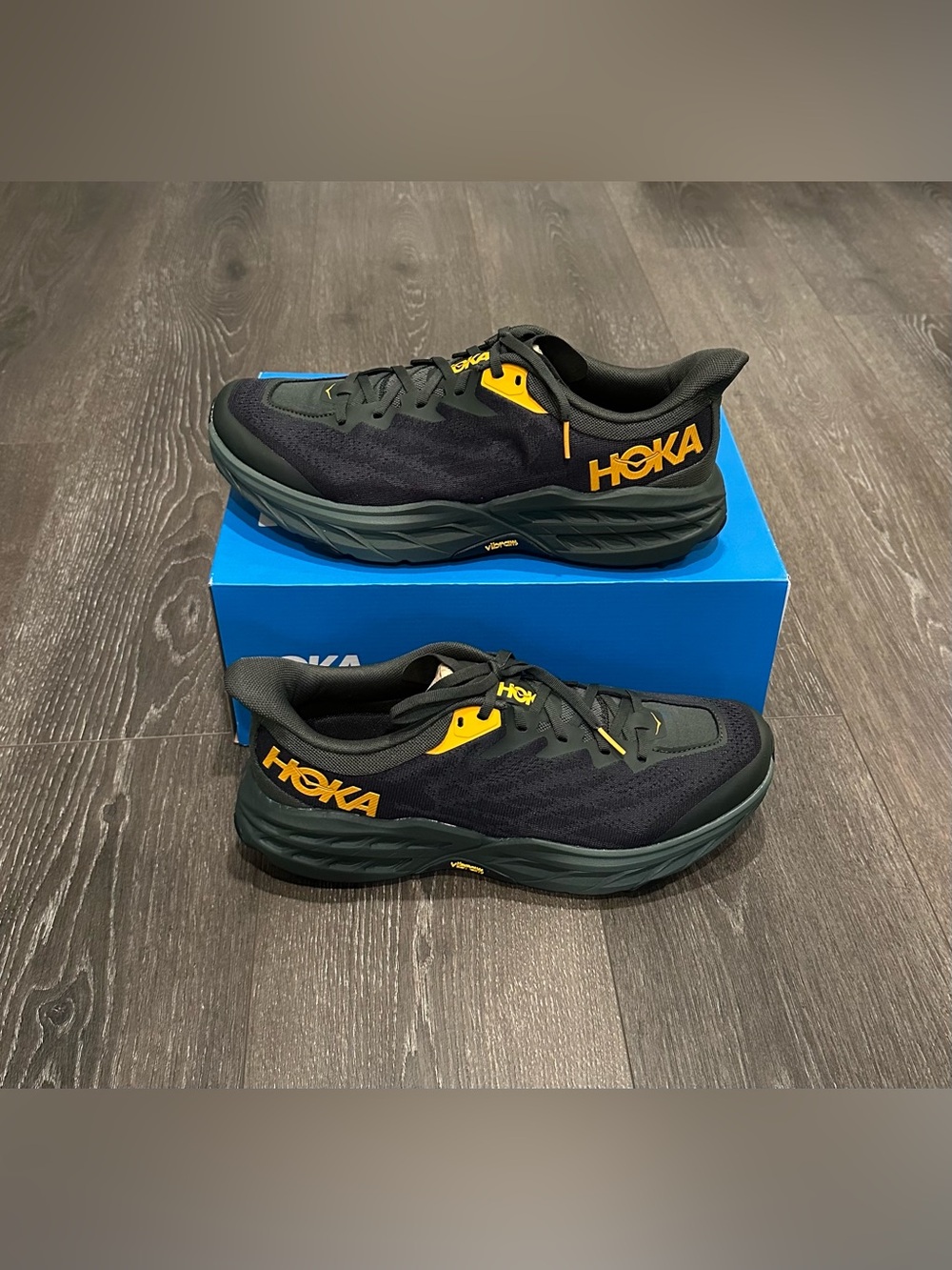 Hoka Speedgoat 5 Men’s Black and Yellow Trail Running Shoes